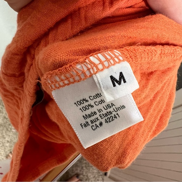 Stark X Women's Side Slit Cotton Gauze Pant Size M orange - Picture 5 of 5